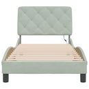 vidaXL világosszürke bársony ágykeret LED-ekkel matrac nélkül 90 x 190 cm