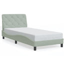 vidaXL világosszürke bársony ágykeret LED-ekkel matrac nélkül 90 x 200 cm
