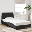 vidaXL fekete bársony ágykeret LED-ekkel matrac nélkül 100 x 200 cm
