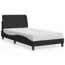 vidaXL fekete bársony ágykeret LED-ekkel matrac nélkül 100 x 200 cm