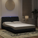 vidaXL fekete bársony ágykeret LED-ekkel matrac nélkül 120 x 200 cm