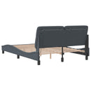 vidaXL sötétszürke bársony ágykeret LED-ekkel matrac nélkül 140 x 190 cm