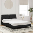 vidaXL fekete bársony ágykeret LED-ekkel matrac nélkül 140 x 190 cm