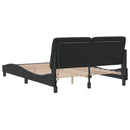 vidaXL fekete bársony ágykeret LED-ekkel matrac nélkül 140 x 190 cm
