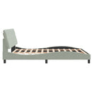vidaXL világosszürke bársony ágykeret LED-ekkel matrac nélkül 160 x 200 cm