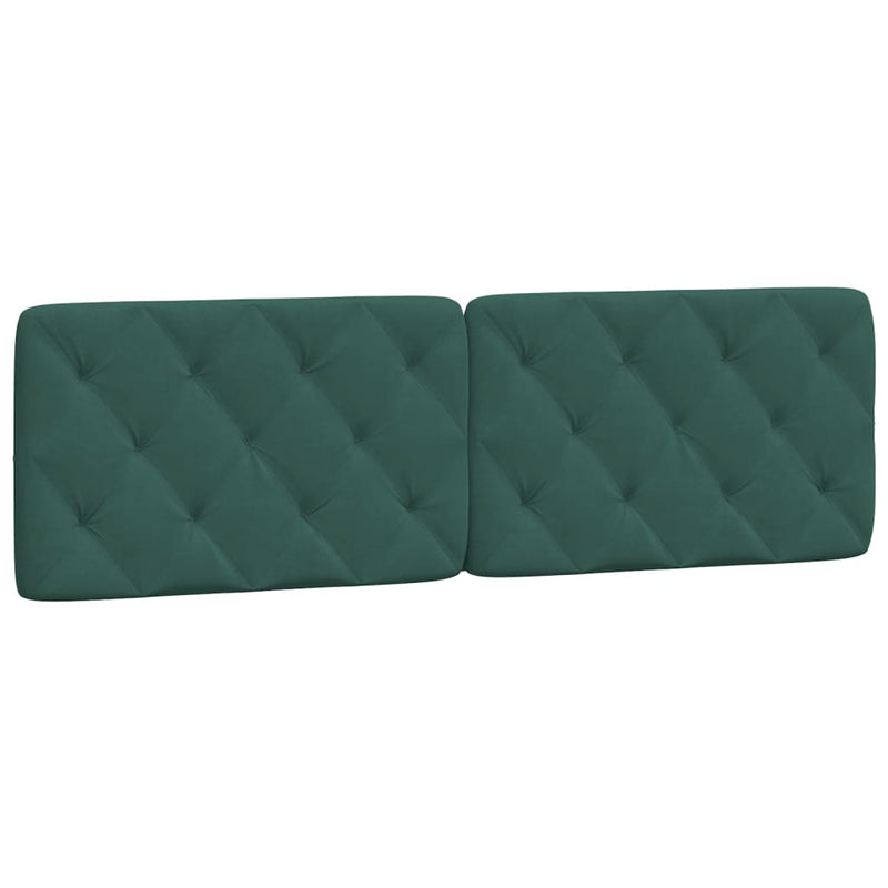 vidaXL sötétzöld bársony ágykeret LED-ekkel matrac nélkül 160 x 200 cm