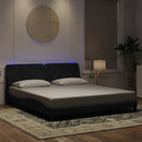 vidaXL fekete bársony ágykeret LED-ekkel matrac nélkül 180 x 200 cm