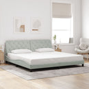 vidaXL világosszürke bársony ágykeret LED-ekkel matrac nélkül 200 x 200 cm
