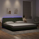 vidaXL világosszürke bársony ágykeret LED-ekkel matrac nélkül 200 x 200 cm
