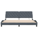 vidaXL sötétszürke bársony ágykeret LED-ekkel matrac nélkül 200 x 200 cm