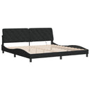 vidaXL fekete bársony ágykeret LED-ekkel matrac nélkül 200 x 200 cm