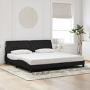 vidaXL fekete bársony ágykeret LED-ekkel matrac nélkül 200 x 200 cm