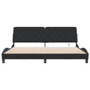vidaXL fekete bársony ágykeret LED-ekkel matrac nélkül 200 x 200 cm