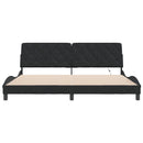 vidaXL fekete bársony ágykeret LED-ekkel matrac nélkül 200 x 200 cm