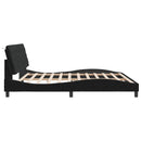 vidaXL fekete bársony ágykeret LED-ekkel matrac nélkül 200 x 200 cm