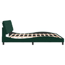 vidaXL sötétzöld bársony ágykeret LED-ekkel matrac nélkül 200 x 200 cm