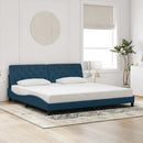 vidaXL kék bársony ágykeret LED-ekkel matrac nélkül 200 x 200 cm