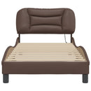 vidaXL barna ágykeret LED-ekkel matrac nélkül Hvar 90x190 cm
