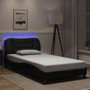 vidaXL fekete ágykeret LED-ekkel matrac nélkül Hvar 100 x 200 cm