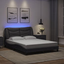 vidaXL szürke ágykeret LED-ekkel matrac nélkül Hvar 120 x 200 cm