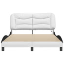 vidaXL fehér és fekete ágykeret LED-ekkel matrac nélkül Hvar 140 x 190 cm