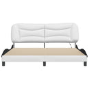 vidaXL fehér és fekete ágykeret LED-ekkel matrac nélkül Hvar 180 x 200 cm