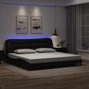 vidaXL fekete ágykeret LED-ekkel matrac nélkül Hvar 200x200 cm