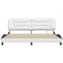 vidaXL fehér és fekete ágykeret LED-ekkel matrac nélkül Hvar 200x200 cm