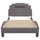 vidaXL szürke ágykeret Viana LED-ekkel matrac nélkül 80 x 200 cm