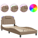 vidaXL cappuccino színű ágykeret Viana LED-ekkel matrac nélkül 80 x 200 cm