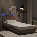 vidaXL cappuccino színű ágykeret Viana LED-ekkel matrac nélkül 80 x 200 cm