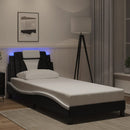 vidaXL fekete és fehér ágykeret Viana LED-ekkel matrac nélkül 80 x 200 cm