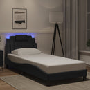 vidaXL fekete ágykeret Viana LED-ekkel matrac nélkül 90x190 cm