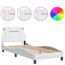 vidaXL fehér ágykeret Viana LED-ekkel matrac nélkül 90x190 cm