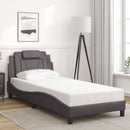 vidaXL szürke ágykeret Viana LED-ekkel matrac nélkül 90x190 cm