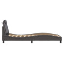 vidaXL szürke ágykeret Viana LED-ekkel matrac nélkül 90x190 cm