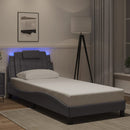 vidaXL szürke ágykeret Viana LED-ekkel matrac nélkül 90x190 cm