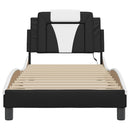 vidaXL fekete és fehér ágykeret Viana LED-ekkel matrac nélkül 90x190 cm