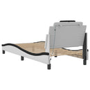 vidaXL fehér és fekete ágykeret Viana LED-ekkel matrac nélkül 90x190 cm