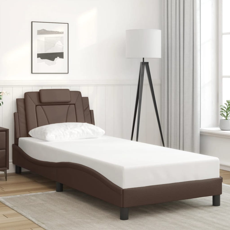 vidaXL barna ágykeret Viana LED-ekkel matrac nélkül 90 x 200 cm