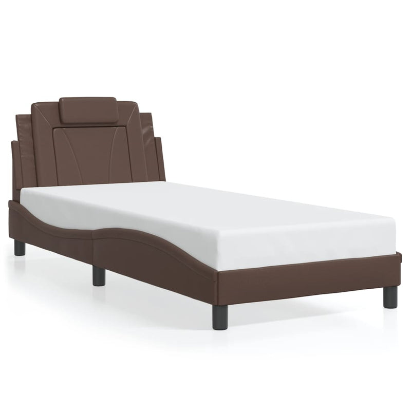 vidaXL barna ágykeret Viana LED-ekkel matrac nélkül 90 x 200 cm