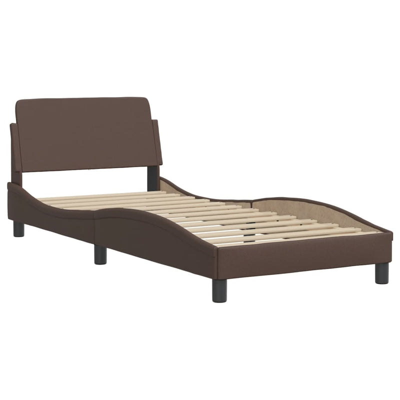 vidaXL barna ágykeret Viana LED-ekkel matrac nélkül 90 x 200 cm