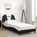 vidaXL fekete és fehér ágykeret Viana LED-ekkel matrac nélkül 90 x 200 cm