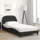 vidaXL fekete ágykeret Viana LED-ekkel matrac nélkül 100 x 200 cm