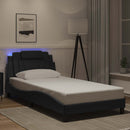 vidaXL fekete ágykeret Viana LED-ekkel matrac nélkül 100 x 200 cm