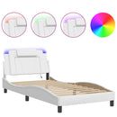 vidaXL fehér ágykeret Viana LED-ekkel matrac nélkül 100 x 200 cm