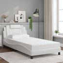 vidaXL fehér ágykeret Viana LED-ekkel matrac nélkül 100 x 200 cm