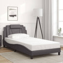 vidaXL szürke ágykeret Viana LED-ekkel matrac nélkül 100 x 200 cm