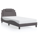 vidaXL szürke ágykeret Viana LED-ekkel matrac nélkül 100 x 200 cm