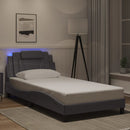 vidaXL szürke ágykeret Viana LED-ekkel matrac nélkül 100 x 200 cm